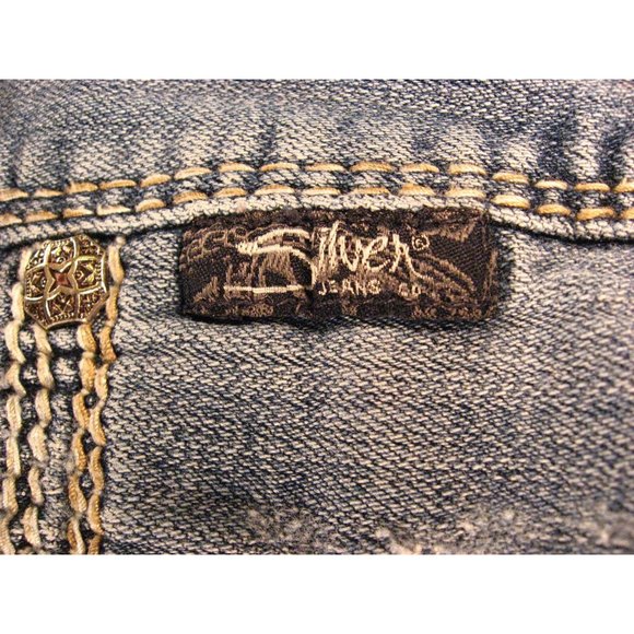 SILVER Lola Womens Jeans 28 x 31 MEASURED Low-Rise TAG 26/33 Blue Denim - Picture 4 of 10